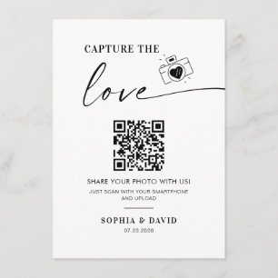 Tarjeta De Recepción Fotos Bodas modernas capturan el código QR del amo