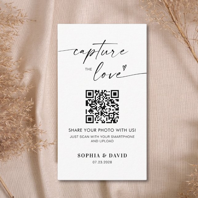 Tarjeta De Recepción Fotos Bodas modernas capturan el código QR del amo (Subido por el creador)