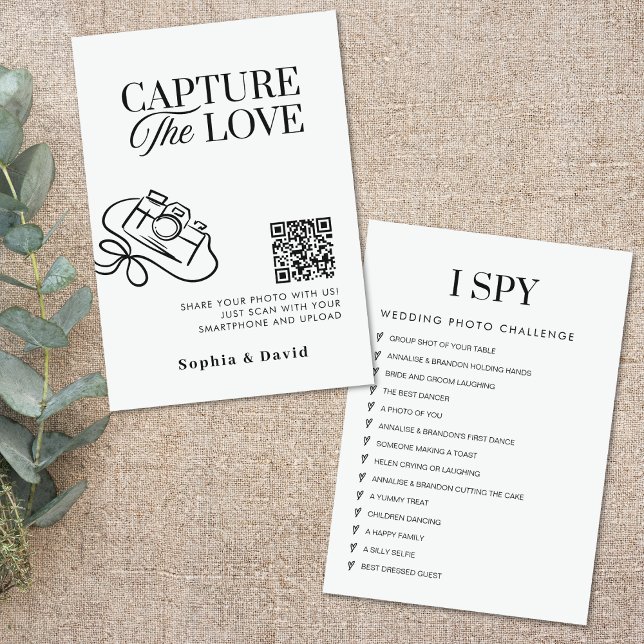 Tarjeta De Recepción Fotos Bodas modernas capturan el código QR del amo (Subido por el creador)