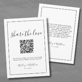 Tarjeta De Recepción Fotos de Boda con Código QR