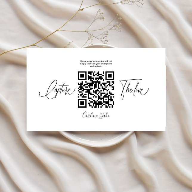 Tarjeta De Recepción Fotos de Boda de uso compartido simple premium con (Subido por el creador)