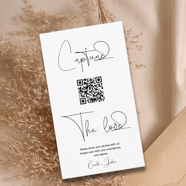 Tarjeta De Recepción Fotos de Boda de uso compartido simple premium con (Subido por el creador)