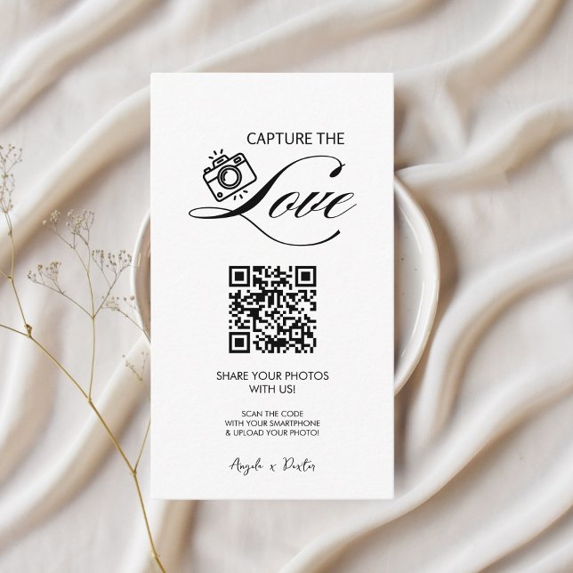 Tarjeta De Recepción Fotos de Boda de uso compartido simple premium con (Subido por el creador)