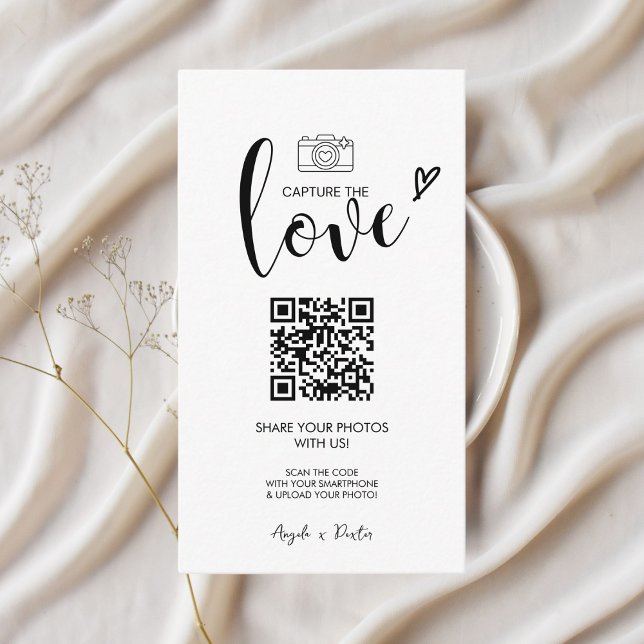 Tarjeta De Recepción Fotos de Boda de uso compartido simple premium con (Subido por el creador)