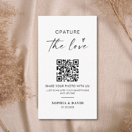 Tarjeta De Recepción Fotos Modernas de Boda Capturan el Amor Código QR