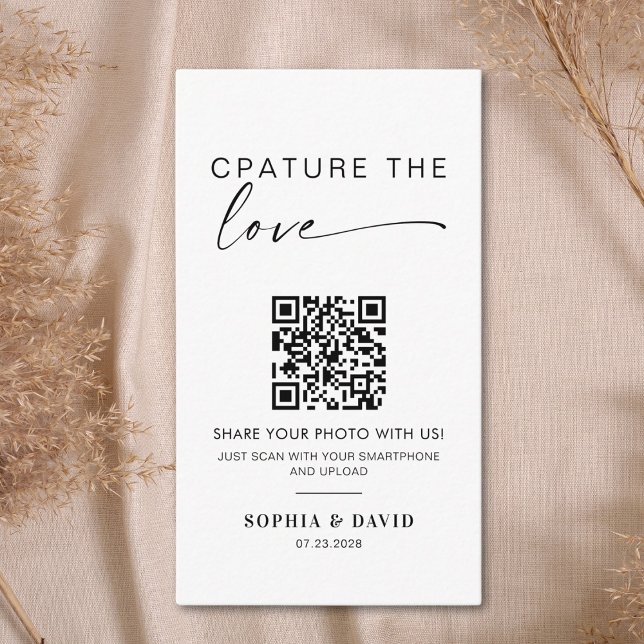 Tarjeta De Recepción Fotos Modernas de Bodas Capturan el Amor Código QR (Subido por el creador)