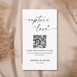 Tarjeta De Recepción Fotos Modernas de Bodas Capturan el Amor Código QR