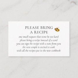 Tarjeta De Recepción Found Her Honey Bee Bridal Shower Recipe Request
