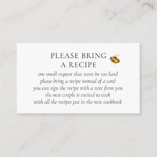 Tarjeta De Recepción Found Her Honey Bee Bridal Shower Recipe Request