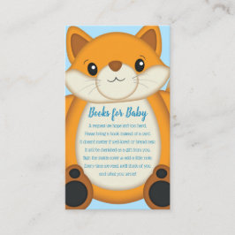 Tarjeta De Recepción Fox Baby Shower Blue Woodland