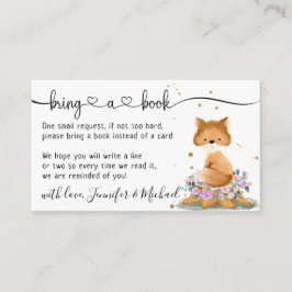 Tarjeta De Recepción Fox Baby Shower Bring un libro