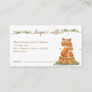 Tarjeta De Recepción Fox Baby Shower New Mommy Diaper Raffle