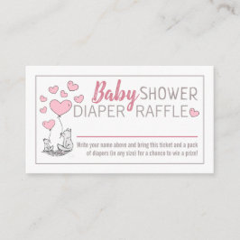 Tarjeta De Recepción Fox Hearts Baby Shower Diaper Raffle