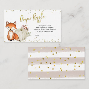 Tarjeta De Recepción Fox Oh Boy Fall Pumpkin Baby Shower Diaper Raffle