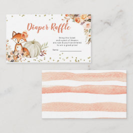 Tarjeta De Recepción Fox Oh Chica Fall Pumpkin Baby Shower Diaper Raffl