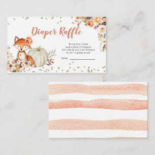 Tarjeta De Recepción Fox Oh Chica Fall Pumpkin Baby Shower Diaper Raffl