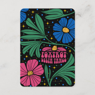 Tarjeta De Recepción Foxtrot Delta Tango Flower Boho