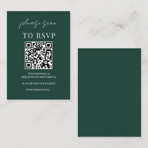 Tarjeta De Recepción Fracaso de código QR verde esmeralda minimalista R