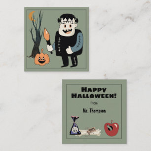 Tarjeta De Recepción Frankenmonstruo Feliz Halloween del profesor