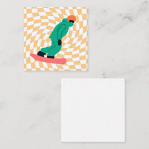 Tarjeta De Recepción Freerid Snowboarder En Green Suit Checkpoint