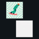 Tarjeta De Recepción Freeride Snowboarder Personalizado Checkered<br><div class="desc">Retro rebajó los cheques de snowboard a cuadros. Snowboard y deportes al aire libre de Navidad. Regalos de Snowboard. Regalos del equipo de Snowboard.</div>