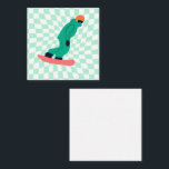 Tarjeta De Recepción Freeride Snowboarder Personalizado Checkered<br><div class="desc">Retro rebajó los cheques de snowboard a cuadros. Snowboard y deportes al aire libre de Navidad. Regalos de Snowboard. Regalos del equipo de Snowboard.</div>