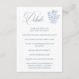 Tarjeta De Recepción French Blue Enclosure Card Details