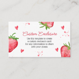Tarjeta De Recepción Fresa acuarela personalizada