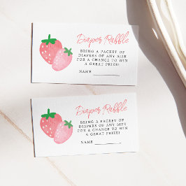 Tarjeta De Recepción Fresa Baby Shower Diaper Raffle