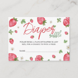 Tarjeta De Recepción Fresa Baby Shower Diaper Raffle