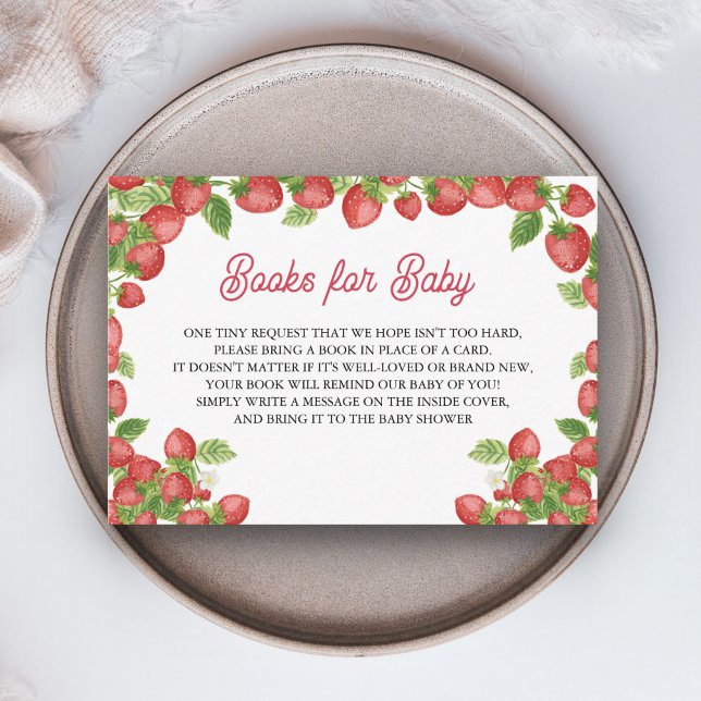 Tarjeta De Recepción Fresa Berry Sweet Baby Shower Books para el bebé (Subido por el creador)