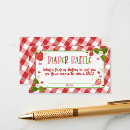 Tarjeta De Recepción Fresa Berry Sweet Baby Shower Diaper Raffle