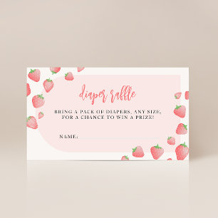 Tarjeta De Recepción Fresa Berry Sweet Boho Diaper Raffle Cards