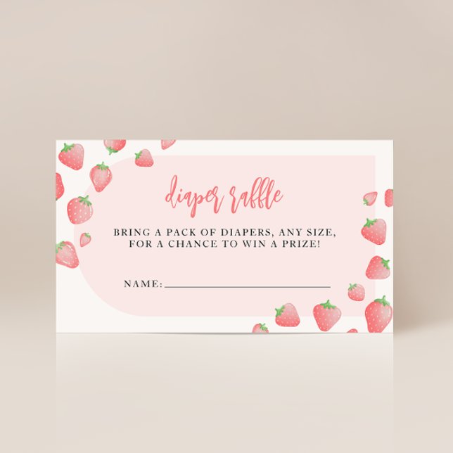 Tarjeta De Recepción Fresa Berry Sweet Boho Diaper Raffle Cards (Subido por el creador)