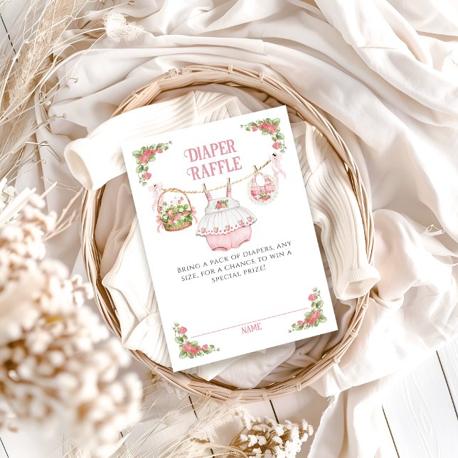 Tarjeta De Recepción Fresa Berry Sweet Modern Baby Shower Diaper (Subido por el creador)
