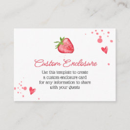 Tarjeta De Recepción Fresa de Acuarela Personalizada Simple