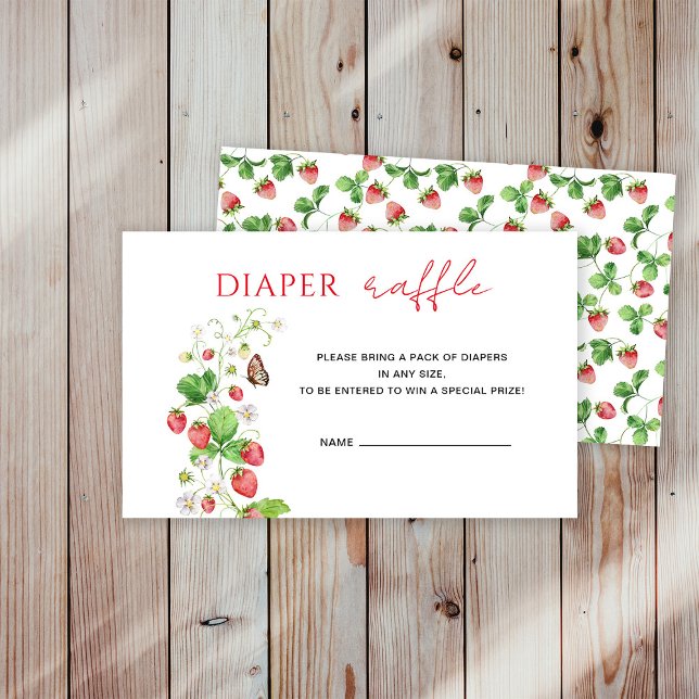 Tarjeta De Recepción Fresa Diaper Raffle (Subido por el creador)