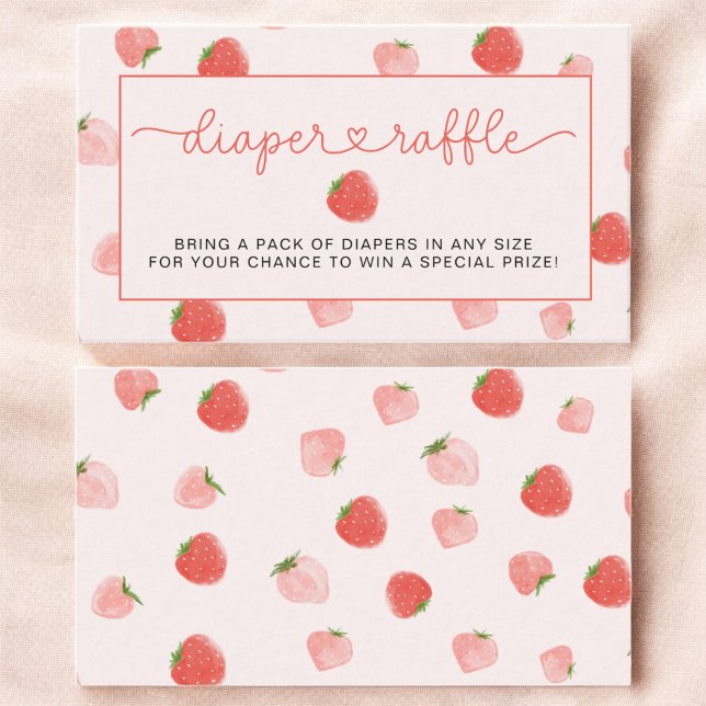 Tarjeta De Recepción Fresa Diaper Raffle Berry Sweet Baby Shower (Subido por el creador)