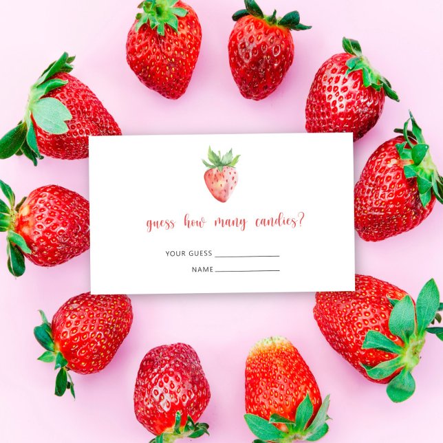 Tarjeta De Recepción Fresa - ducha de bebé adivina cuántos dulces (Subido por el creador)