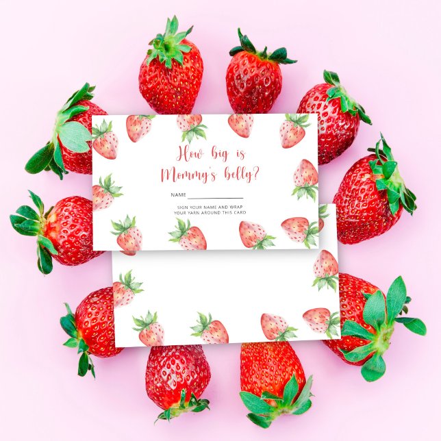 Tarjeta De Recepción Fresa - ducha de bebé, qué grande es la barriga de (Subido por el creador)