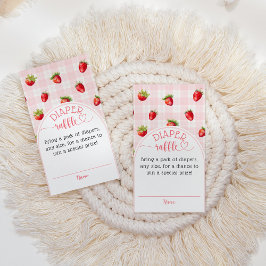 Tarjeta De Recepción Fresa Dulce pañal Rústico Bebé Chica Ducha