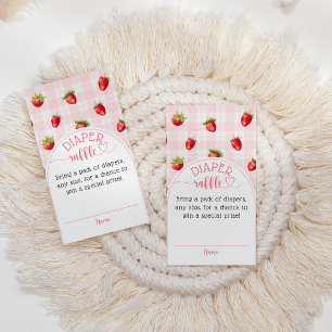 Tarjeta De Recepción Fresa Dulce pañal Rústico Bebé Chica Ducha