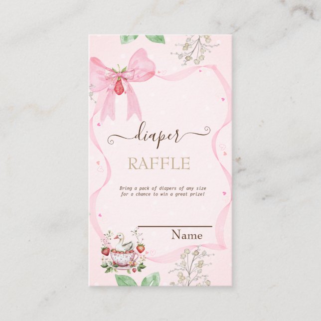 Tarjeta De Recepción Fresa, ganso, puntos de marco de doblado Baby Show (Anverso)