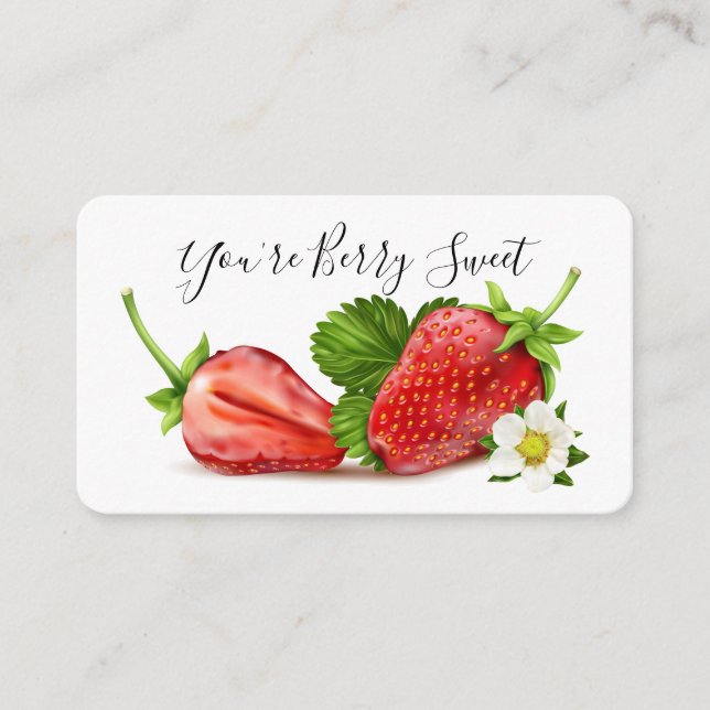 Tarjeta De Recepción Fresa Gracias (Anverso)