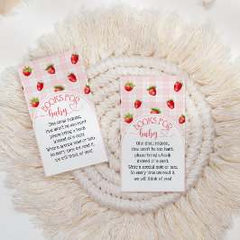 Tarjeta De Recepción Fresa Sweet Rustic Books Baby Shower