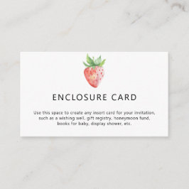 Tarjeta De Recepción Fresa - Texto Personalizado