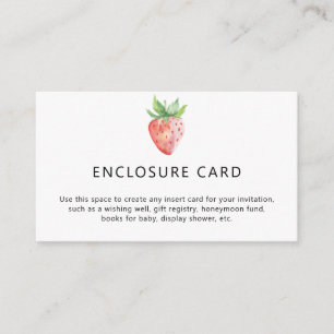 Tarjeta De Recepción Fresa - Texto Personalizado