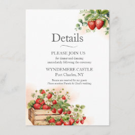 Tarjeta De Recepción Fresas acuarela