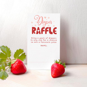 Tarjeta De Recepción Fresas Diaper Raffle Entradas Baby Shower