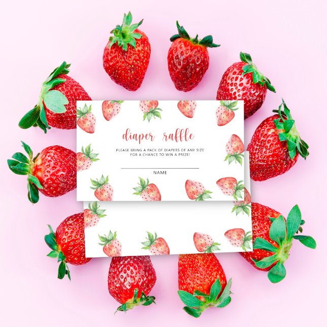 Tarjeta De Recepción Fresas - ducha de bebé de rifa de pañales (Subido por el creador)